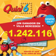 ¡Premio de Quini 6 en Villa Mercedes en la modalidad Sale o Sale!