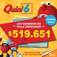 ¡Premio de Quini 6 en Villa Mercedes en la modalidad Sale o Sale!