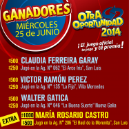 Sorteo Otra Oportunidad 25-06-2014