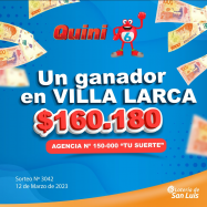 ¡Premio de Quini 6 en Villa Larca!