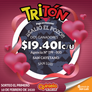 ¡Dos ganadores del pozo del Tritón en San Luis! 