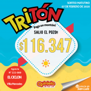 ¡Un ganador del pozo del Tritón en Villa Mercedes!