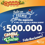 ¡Salió un premio de Quiniela en Villa Mercedes!