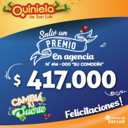 ¡Salió un premio de Quiniela en San Francisco!