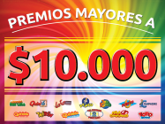  PREMIOS MAYORES A $ 10.000 PAGADOS  POR LOTERIA DE SAN LUIS